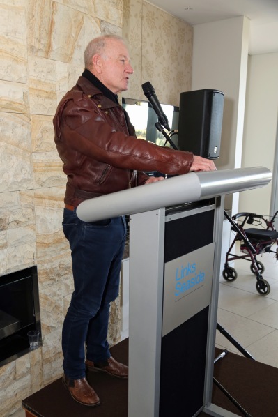Lord Mayor of Wollongong, Gordon Bradbery, speaking at launch of I Belong to No One, photo courtesy Andrew Gray