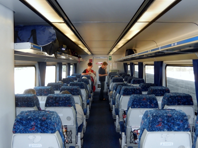 Internal of first class carriage of NSW Trainlink Outback Xplorer